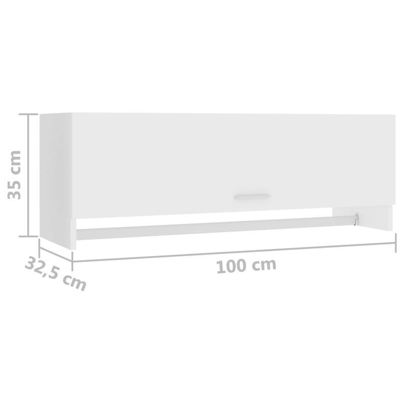 Wardrobe White 100x32.5x35 cm Engineered Wood Payday Deals