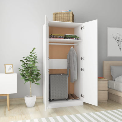 Wardrobe White 80x52x180 cm Engineered Wood Payday Deals