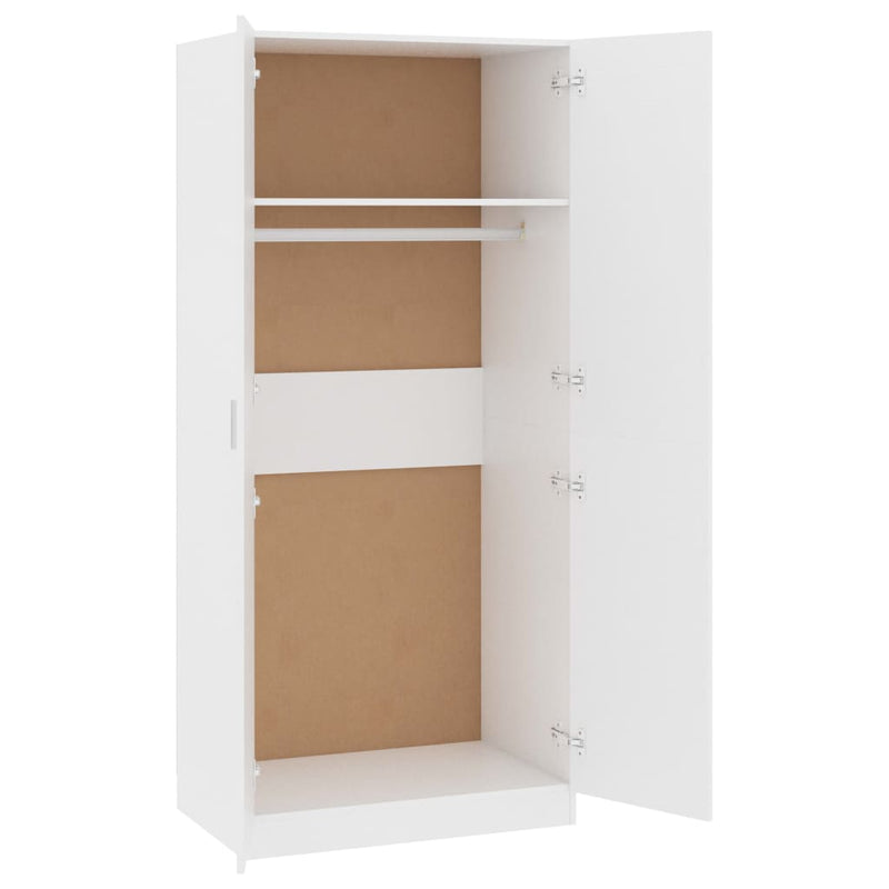 Wardrobe White 80x52x180 cm Engineered Wood Payday Deals