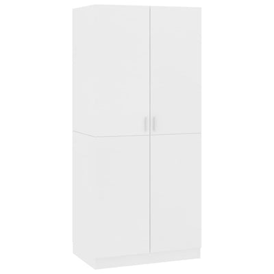 Wardrobe White 80x52x180 cm Engineered Wood Payday Deals