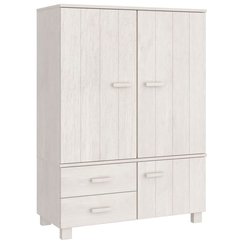 Wardrobe White 99x45x137 cm Solid Wood Pine Payday Deals