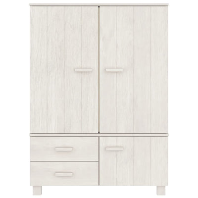 Wardrobe White 99x45x137 cm Solid Wood Pine Payday Deals