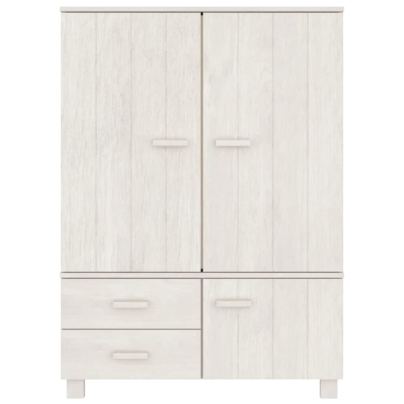 Wardrobe White 99x45x137 cm Solid Wood Pine Payday Deals