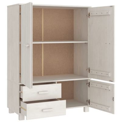 Wardrobe White 99x45x137 cm Solid Wood Pine Payday Deals