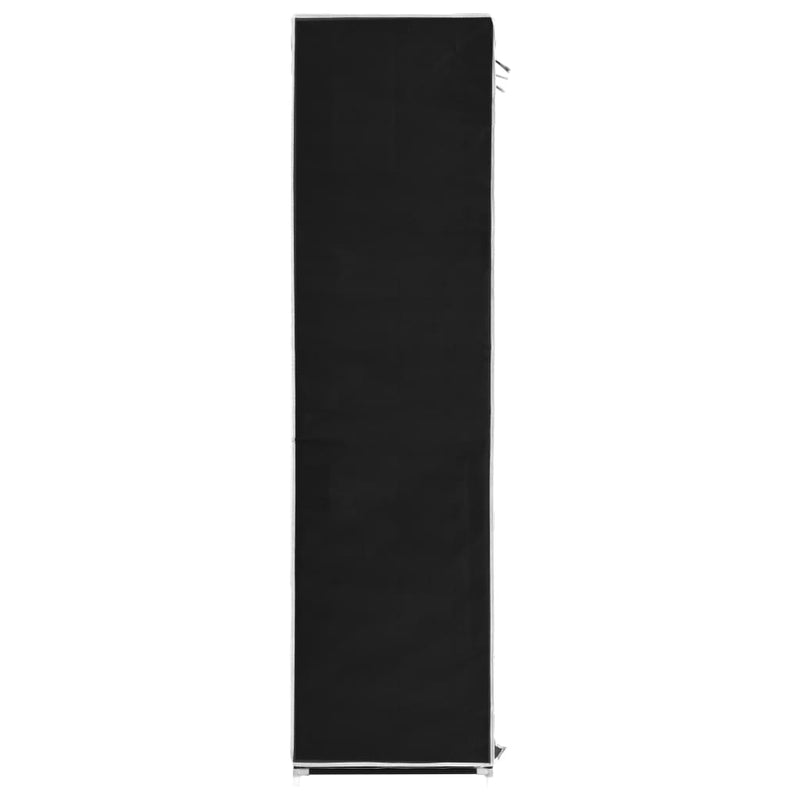 Wardrobe with Compartments and Rods Black 150x45x175 cm Fabric Payday Deals