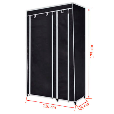 Wardrobes 2 pcs Black Fabric Payday Deals