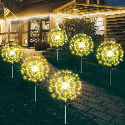 Warm White Fireworks 120 LED Fairy String Lights Starburst Solar Xmas Garden Night Lamp Hot NEW Payday Deals