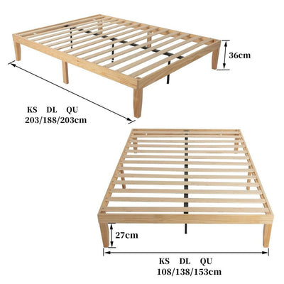 Warm Wooden Natural Bed Base Frame &#8211; King Single Payday Deals