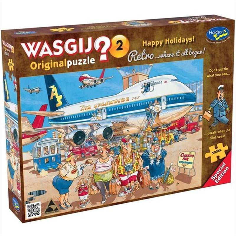 Wasgij 500 Piece XL Puzzle - Original Retro Happy Holidays Payday Deals