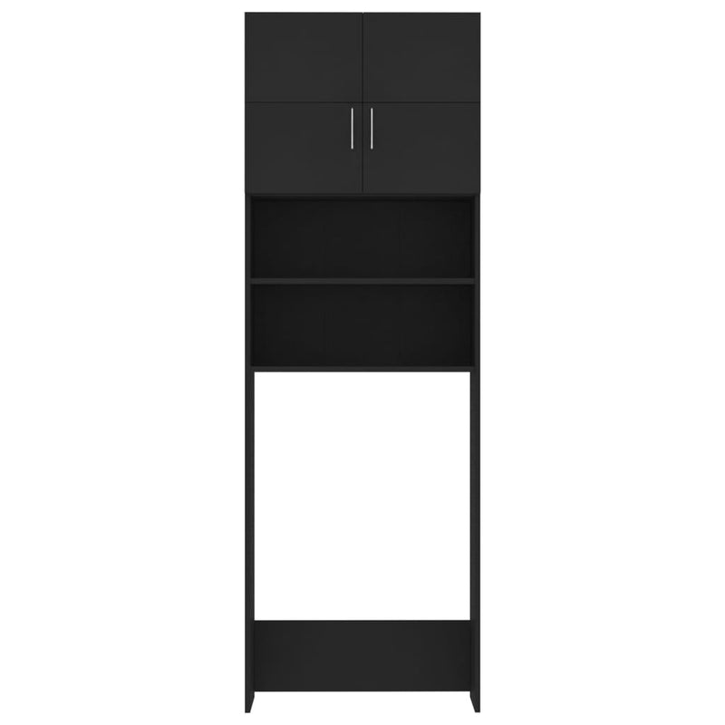 Washing Machine Cabinet Black 64x25.5x190 cm Engineered Wood Payday Deals