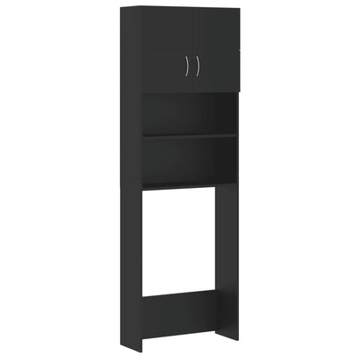 Washing Machine Cabinet Set Black Engineered Wood Payday Deals