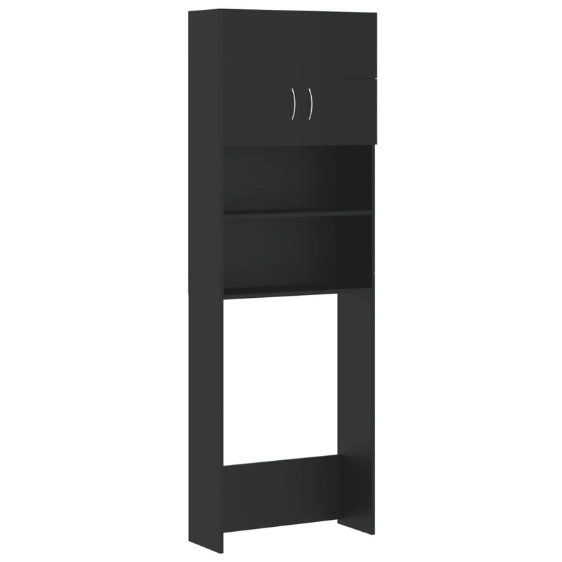 Washing Machine Cabinet Set Black Engineered Wood Payday Deals