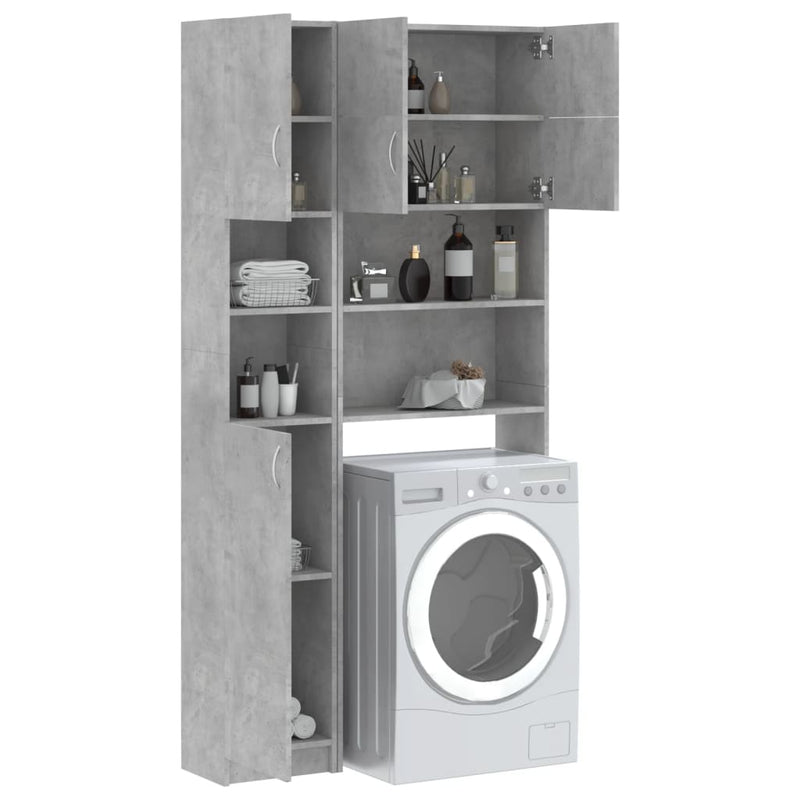 Washing Machine Cabinet Set Concrete Grey Engineered Wood Payday Deals