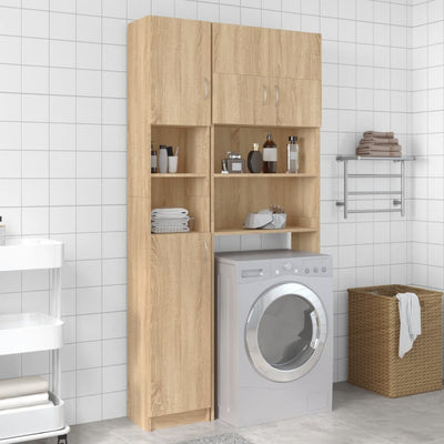 Washing Machine Cabinet Set Sonoma Oak Engineered Wood