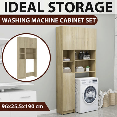 Washing Machine Cabinet Set Sonoma Oak Engineered Wood Payday Deals