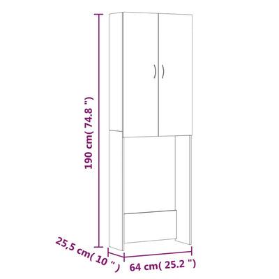 Washing Machine Cabinet Sonoma Oak 64x25.5x190 cm Payday Deals