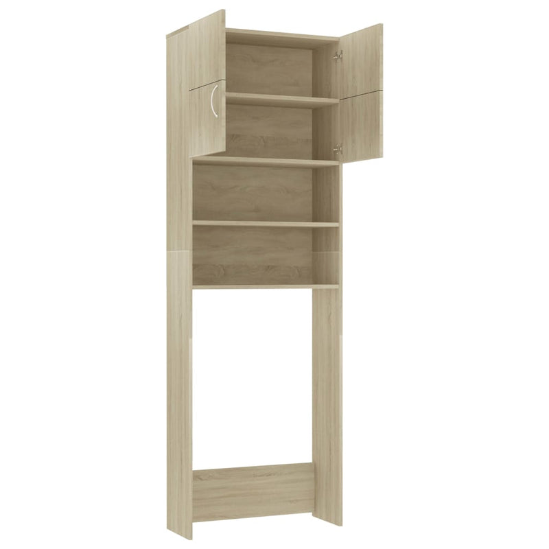 Washing Machine Cabinet Sonoma Oak 64x25.5x190 cm Engineered Wood Payday Deals