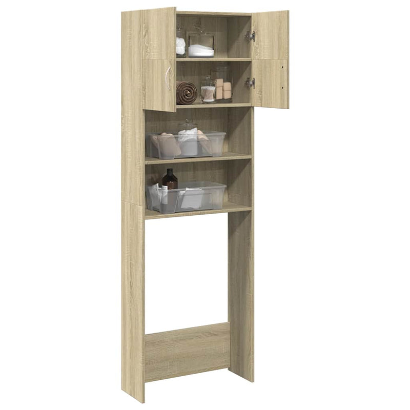 Washing Machine Cabinet Sonoma Oak 64x25.5x190 cm Engineered Wood Payday Deals