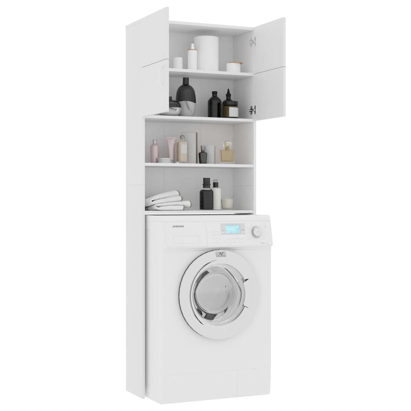Washing Machine Cabinet White 64x25.5x190 cm Engineered Wood Payday Deals