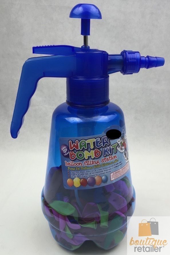 WATER BOMB KIT Pump Jet Fun Balloon Filling Station Free 250 Water Aqua Bombs Payday Deals