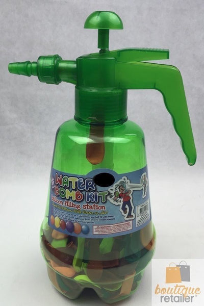 WATER BOMB KIT Pump Jet Fun Balloon Filling Station Free 250 Water Aqua Bombs Payday Deals