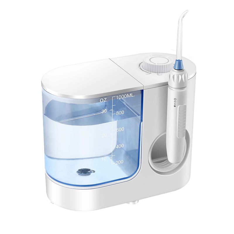 Water Jet Dental Flosser 1000ml White - Electric Oral Pressure Irrigator Payday Deals