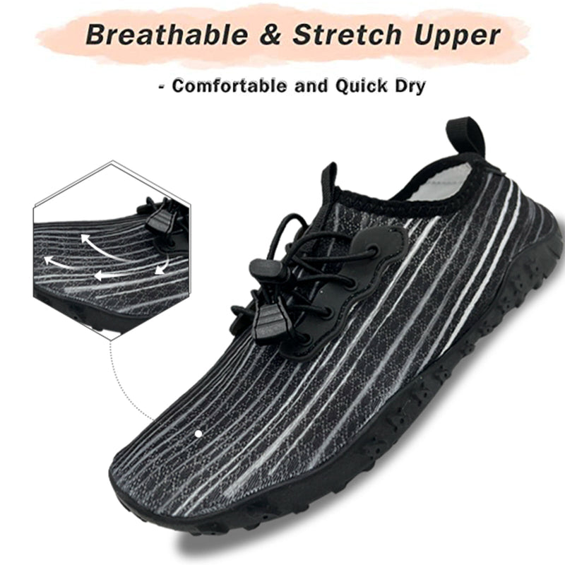 Water Shoes for Men and Women Soft Breathable Slip-on Aqua Shoes Aqua Socks for Swim Beach Pool Surf Yoga (Black Size US 7) Payday Deals