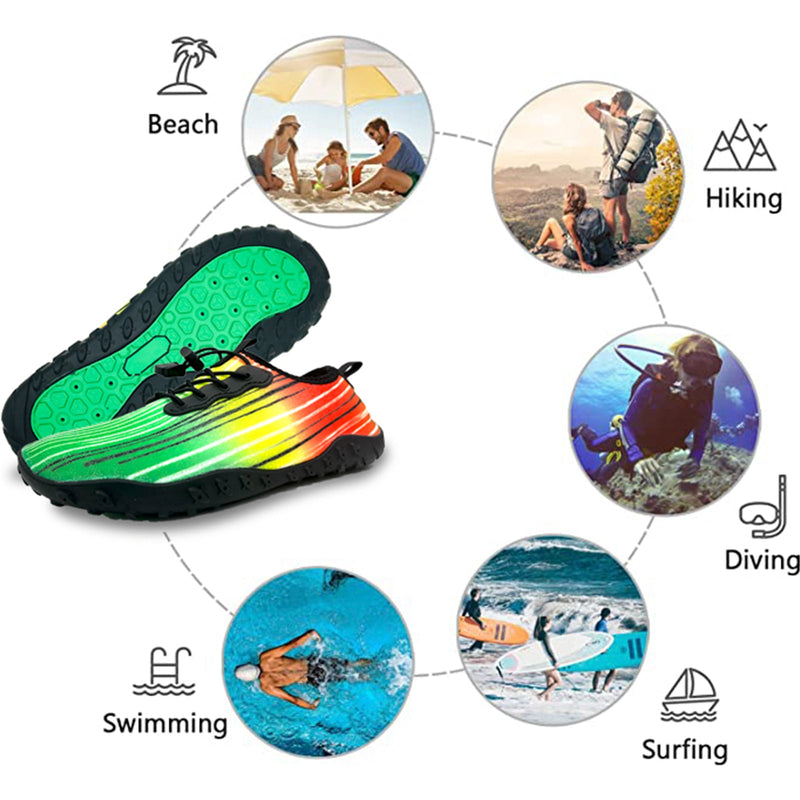 Water Shoes for Men and Women Soft Breathable Slip-on Aqua Shoes Aqua Socks for Swim Beach Pool Surf Yoga (Green Size US 8.5) Payday Deals