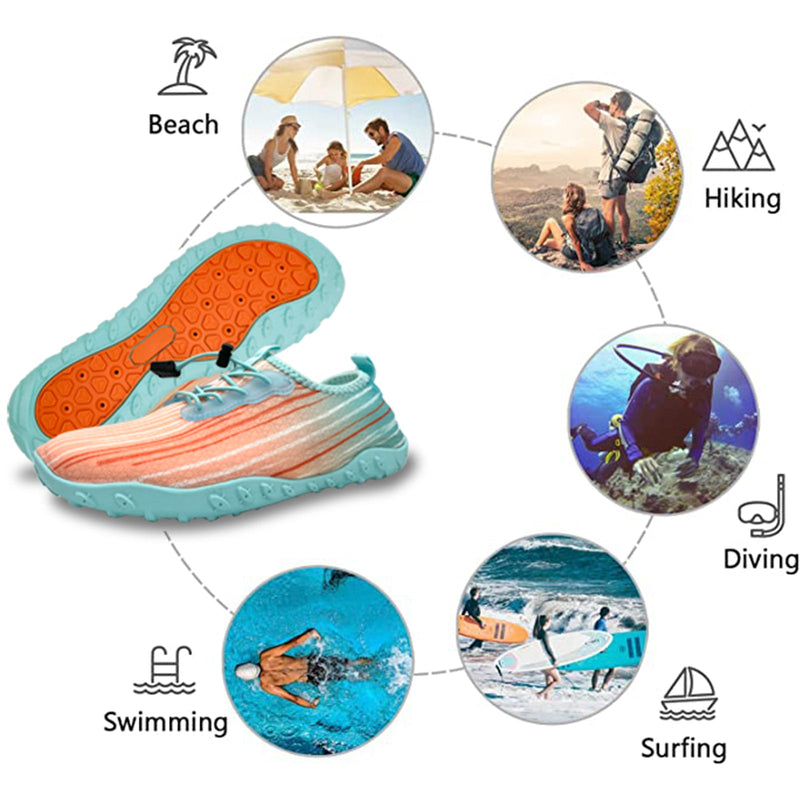 Water Shoes for Men and Women Soft Breathable Slip-on Aqua Shoes Aqua Socks for Swim Beach Pool Surf Yoga (Orange Size US 7.5) Payday Deals
