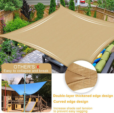 Waterproof Shade Sail Awning Cloth Rectangle Triangle Square Sand Sun Canopy AU Payday Deals