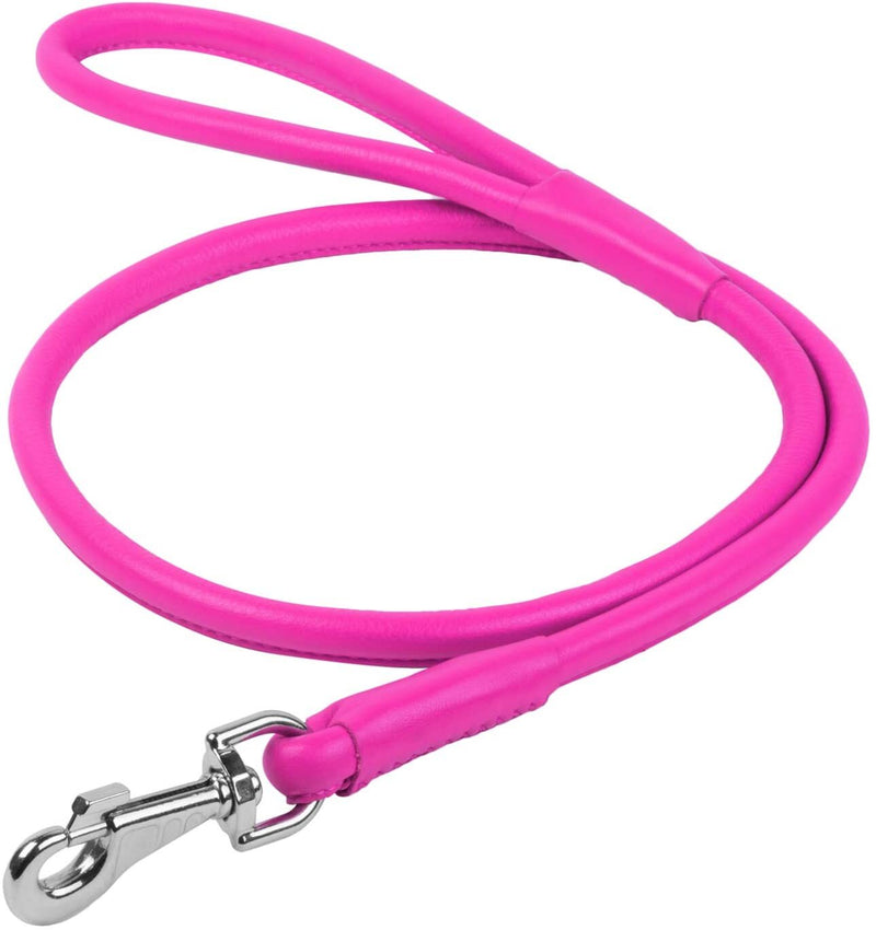 Waudog Leather Round Clip Leash W10MM - L183CM PINK Payday Deals