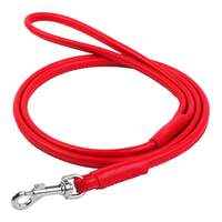 Waudog Leather Round Clip Leash W13MM- L183CM RED Payday Deals