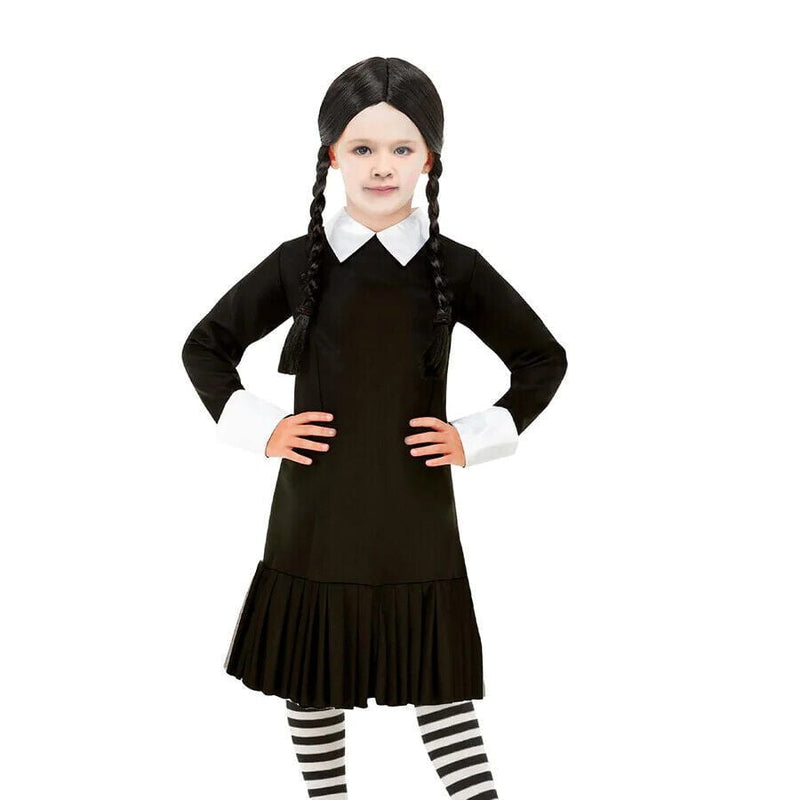 Wednesday Addams Family Dress Up Book Week Halloween Girls Costume Childrens Payday Deals