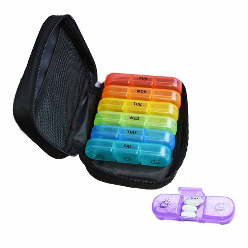 Weekly Pill Organizer 3 Times a Day Pill Box Daily Pill Case Vitamin, Medicine Case Payday Deals