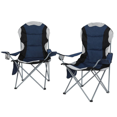 Weisshorn 2X Camping Chairs Folding Arm Chair Portable Camping Garden Fishing Payday Deals