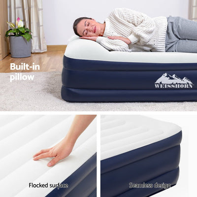 Weisshorn Air Mattress Single Inflatable Bed 46cm Air bed Grey Payday Deals