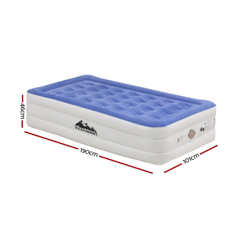 Weisshorn Air Mattress Single Inflatable Bed 46cm Cube Airbed Payday Deals