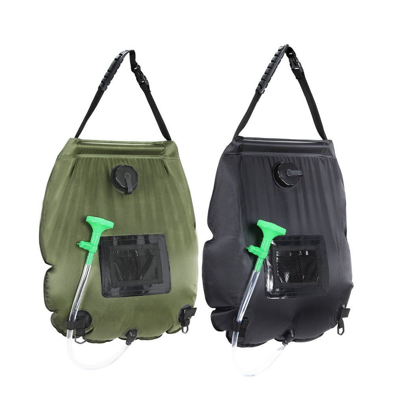 Weisshorn Camping Shower Bag 20L Set of 2 Portable Green Black Payday Deals