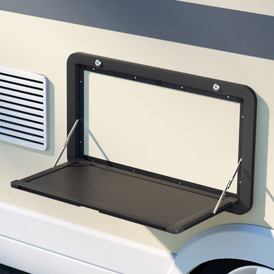 Weisshorn Caravan Table 800 x 450mm Folding Lockable Black Payday Deals