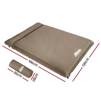 Weisshorn Double Size Self Inflating Mattress Mat 10CM Thick   Coffee Payday Deals