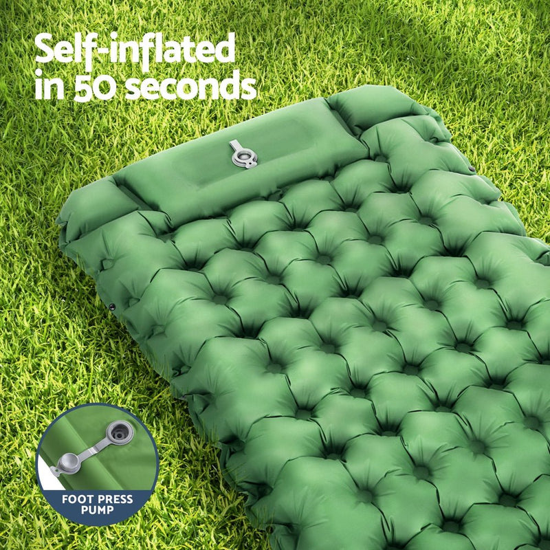 Weisshorn Self Inflating Mattress Camping Sleeping Mat Air Bed Pad Single Pillow Payday Deals