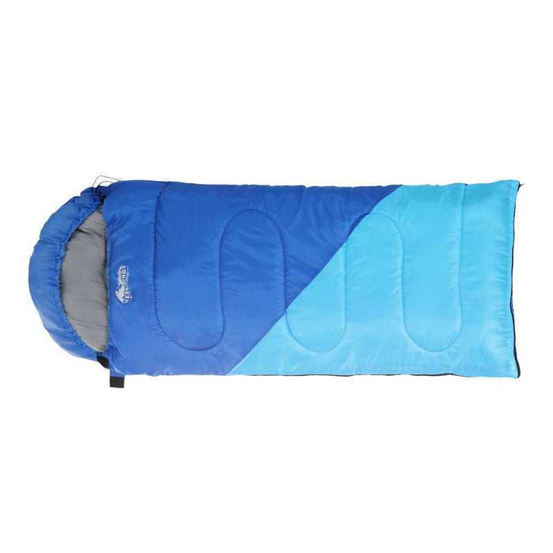 Weisshorn Sleeping Bag 136cm Kids Camping Hiking Winter Blue Payday Deals
