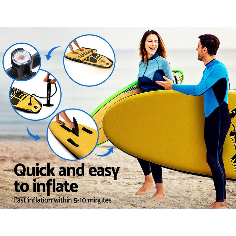 Weisshorn Stand Up Paddle Board Inflatable Kayak SUP Surfboard Paddleboard 10FT Payday Deals