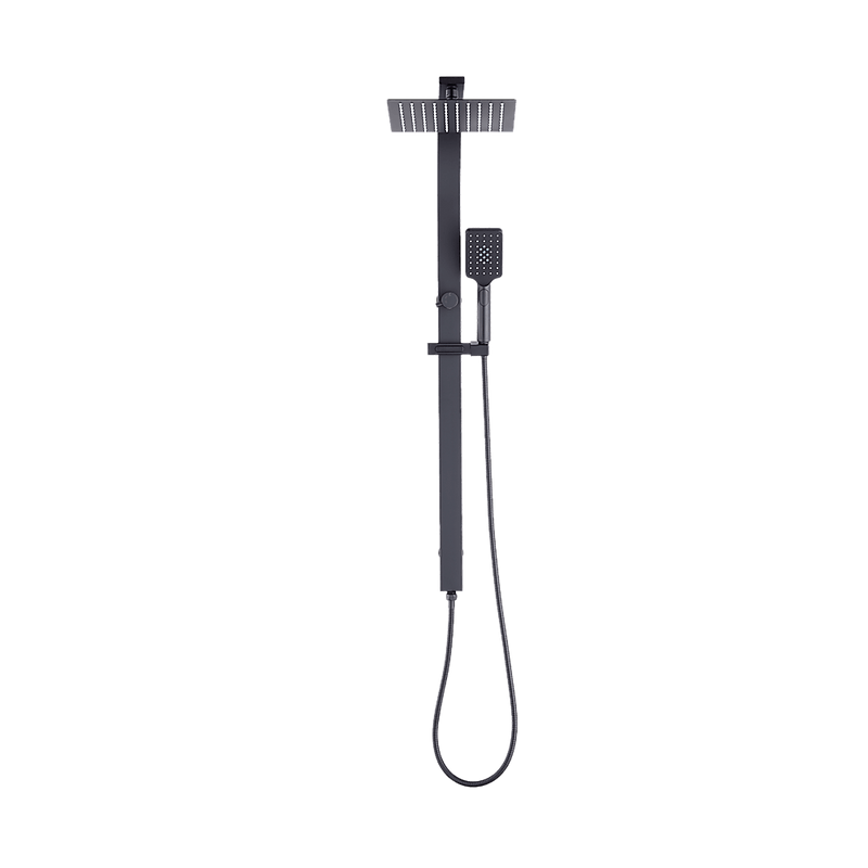 WELS 10" Rain Shower Head Set Square Dual Heads High Pressure with Handheld in Black Payday Deals