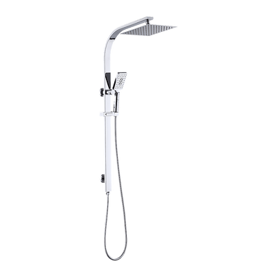 WELS 10" Rain Shower Head Set Square Dual Heads High Pressure with Handheld in Chrome Payday Deals