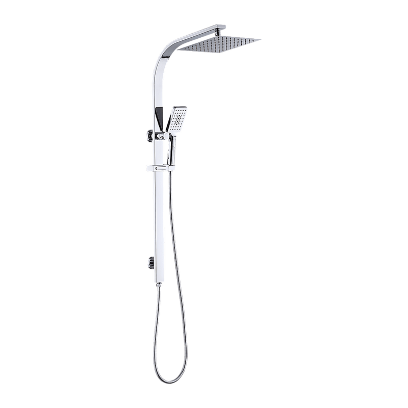 WELS 10" Rain Shower Head Set Square Dual Heads High Pressure with Handheld in Chrome Payday Deals