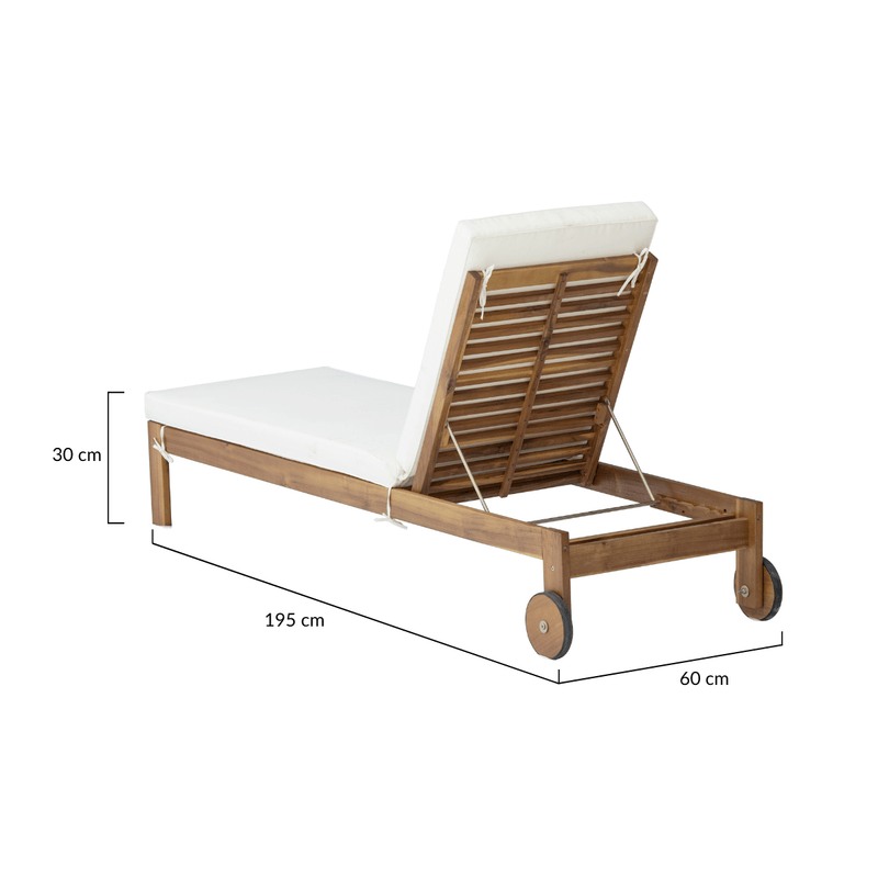 Wendy Wooden Wheeled Sun Lounge Payday Deals