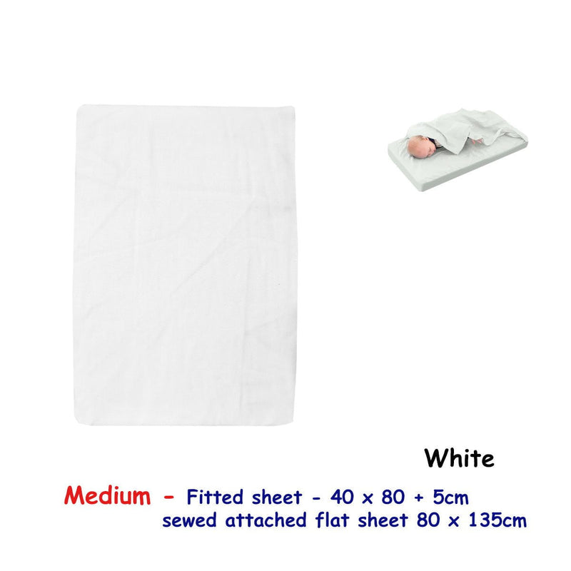 White Bassinet Fitted Sheet with a Flat Sheet Sewed Attached Payday Deals