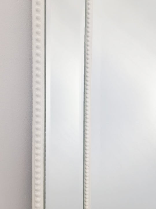 White Beaded Framed Mirror - X Large 190cm x 100cm Payday Deals