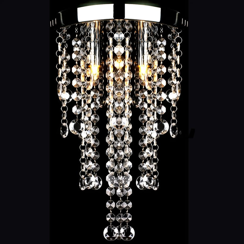 White Metal Ceiling Lamp with Crystal Beads Payday Deals